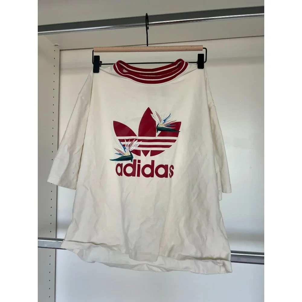 Adidas x Thebe Magugu bird of paradise Loose-Fit Embroidered T-Shirt xsmall - Picture 2 of 8